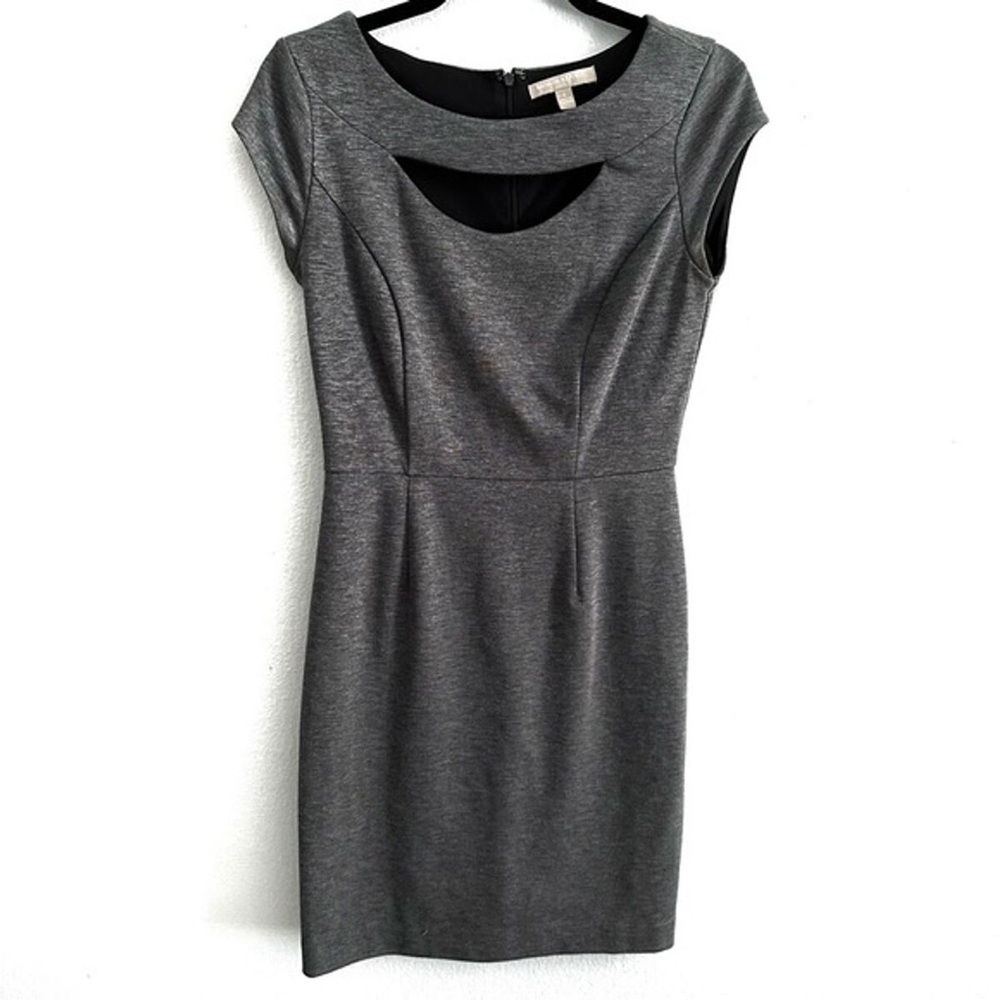 Elegant Gray Cap Sleeve Dress